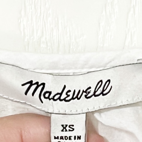 [Madewell] White Tassel Tie Top Eyelet Cutout Scallop Hem Size XSmall - Picture 8 of 11
